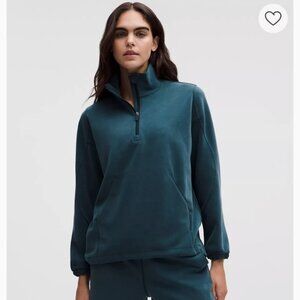 NWT Lululemon Softstreme half zip long, size L, indochine blue